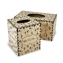 Gymnastics with Name/Text Wood Tissue Box Cover