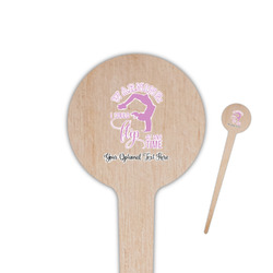 Gymnastics with Name/Text 4" Round Wooden Food Picks - Double Sided