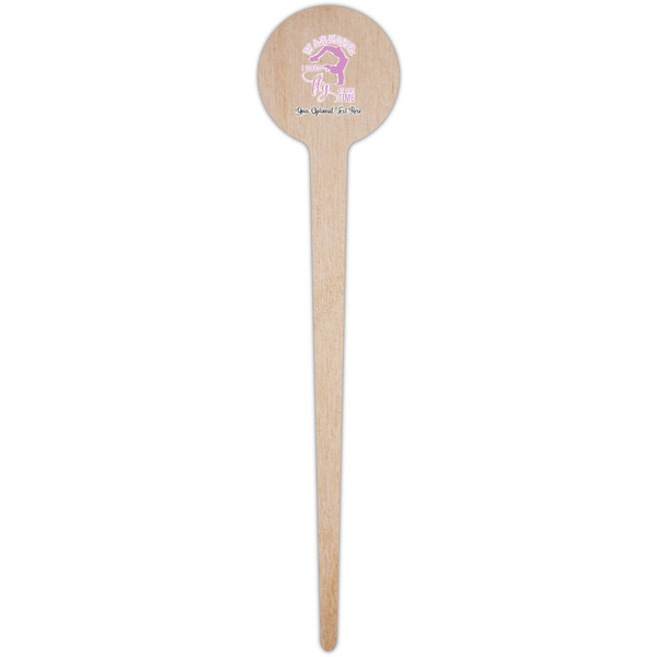 Gymnastics with Name/Text Wooden 4" Food Pick - Round - Single Pick