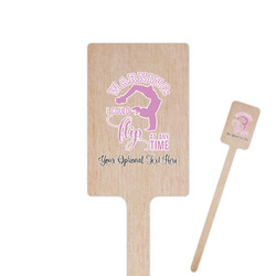 Gymnastics with Name/Text 6.25" Rectangle Wooden Stir Sticks - Single Sided