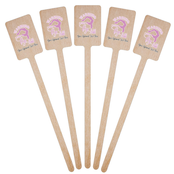 Gymnastics with Name/Text Wooden 6.25" Stir Stick - Rectangular - Fan View