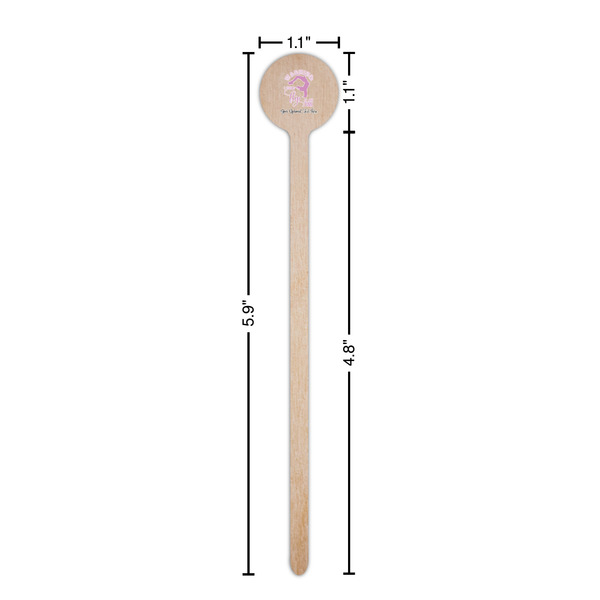 Gymnastics with Name/Text Wooden 6" Stir Stick - Round - Dimensions