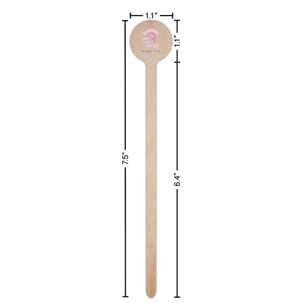 Gymnastics with Name/Text Wooden 7.5" Stir Stick - Round - Dimensions