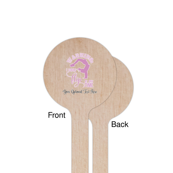Gymnastics with Name/Text Wooden 7.5" Stir Stick - Round - Single Sided - Front & Back