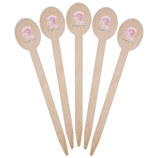 Gymnastics with Name/Text Wooden Food Pick - Oval - Fan View