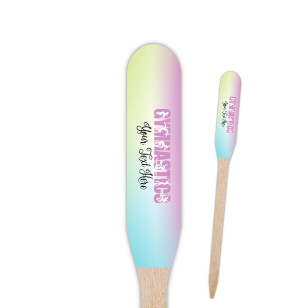 Custom Gymnastics with Name/Text Paddle Wooden Food Picks - Single Sided