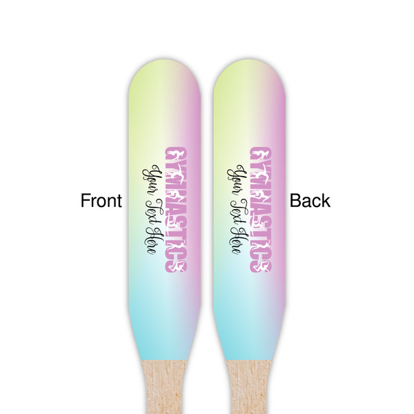 Gymnastics with Name/Text Wooden Food Pick - Paddle - Double Sided - Front & Back