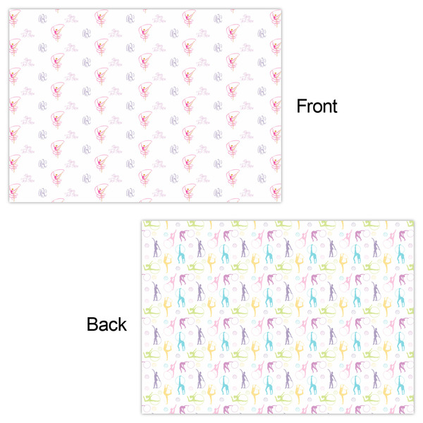 Gymnastics with Name/Text Wrapping Paper Sheet - Double Sided - Front & Back