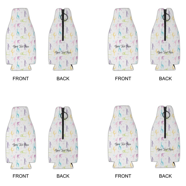 Gymnastics with Name/Text Zipper Bottle Cooler - Set of 4 - APPROVAL