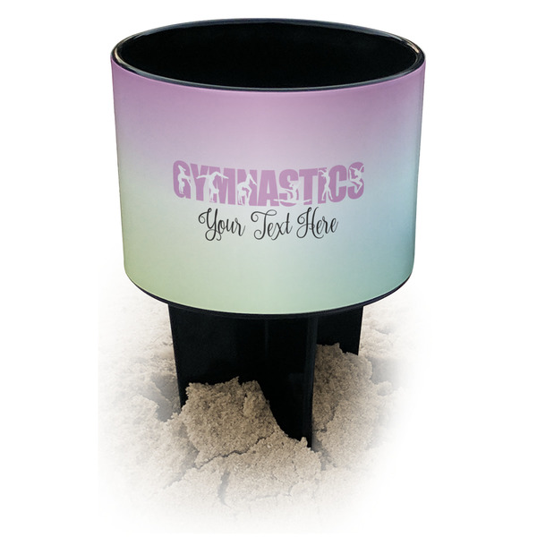 Custom Gymnastics with Name/Text Black Beach Spiker Drink Holder (Personalized)