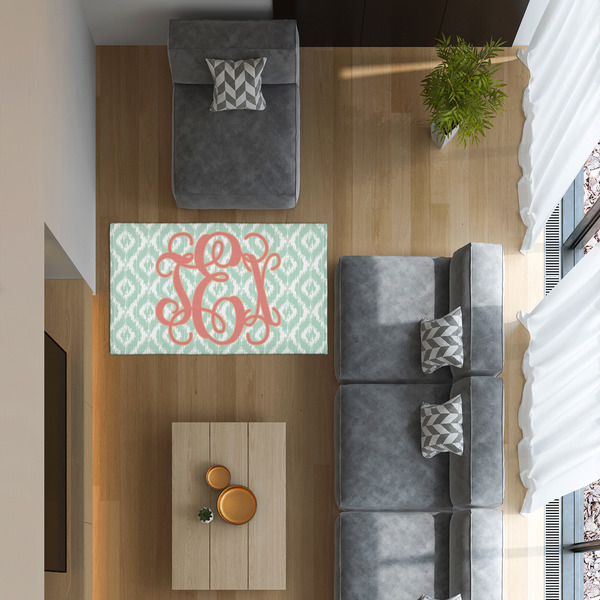 Monogram 3'x5' Indoor Area Rugs - IN CONTEXT