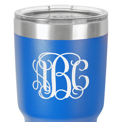 Monogram 30 oz Stainless Steel Tumbler - Royal Blue - Single-Sided