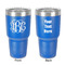 Monogram 30 oz Stainless Steel Ringneck Tumbler - Blue - Double Sided - Front & Back