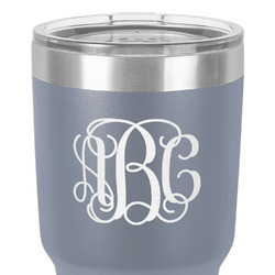 Monogram 30 oz Stainless Steel Tumbler - Grey - Single-Sided