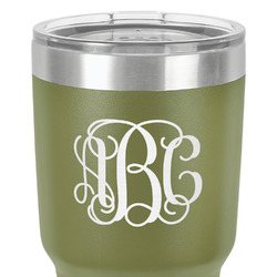 Monogram 30 oz Stainless Steel Tumbler - Olive - Double-Sided