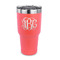 Monogram 30 oz Stainless Steel Ringneck Tumblers - Coral - FRONT