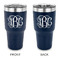 Monogram 30 oz Stainless Steel Tumbler - Navy - Double-Sided