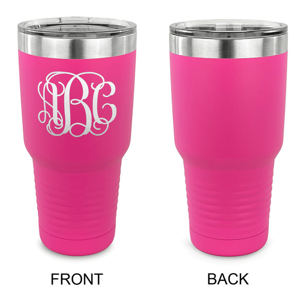Monogram 30 oz Stainless Steel Ringneck Tumblers - Pink - Single Sided - APPROVAL