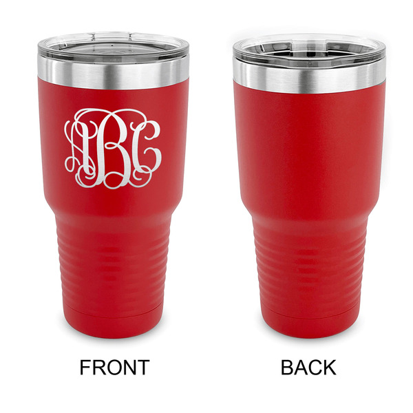 Monogram 30 oz Stainless Steel Ringneck Tumblers - Red - Single Sided - APPROVAL