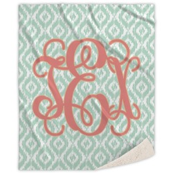 Monogram Sherpa Throw Blanket - 60" x 80"