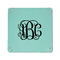 Monogram 6" x 6" Teal Leatherette Snap Up Tray - APPROVAL