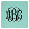 Monogram 9" x 9" Teal Leatherette Snap Up Tray - APPROVAL