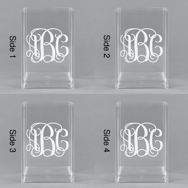 Monogram Acrylic Pen Holder - All Sides