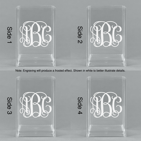 Monogram Acrylic Pen Holder - All Sides