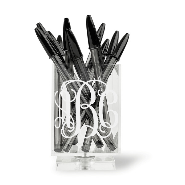 Monogram Acrylic Pencil Holder - FRONT
