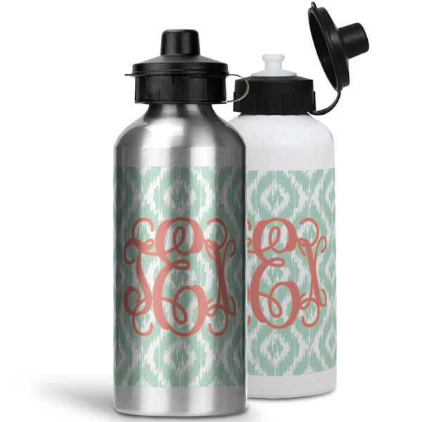 Monogram Aluminum Water Bottles - MAIN (white &silver)
