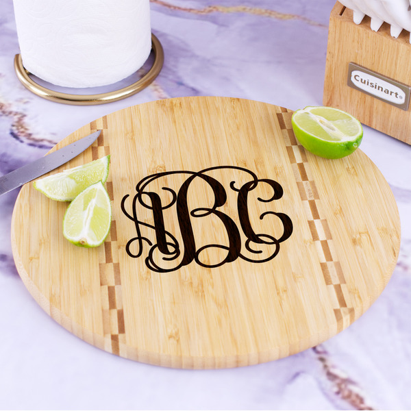 Monogram Bamboo Cutting Board - In Context