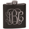 Monogram Black Flask - Engraved Front