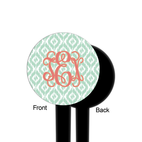Monogram Black Plastic 4" Food Pick - Round - Single Sided - Front & Back