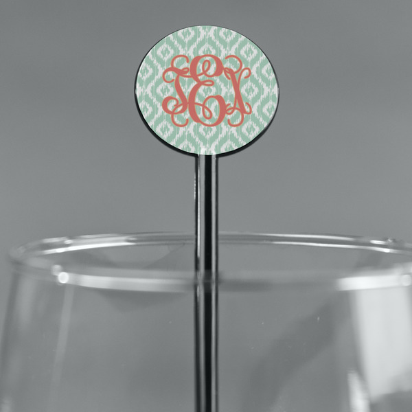 Monogram Black Plastic 5.5" Stir Stick - Round - Main