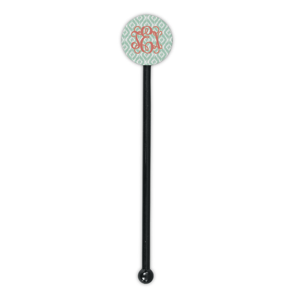 Monogram Black Plastic 5.5" Stir Stick - Round - Single Stick