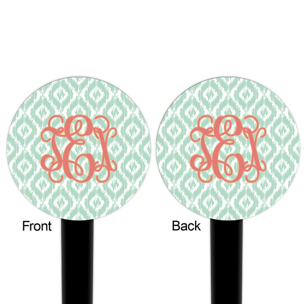 Monogram Black Plastic 6" Food Pick - Round - Double Sided - Front & Back