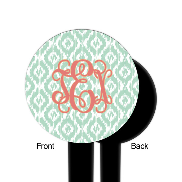Monogram Black Plastic 6" Food Pick - Round - Single Sided - Front & Back