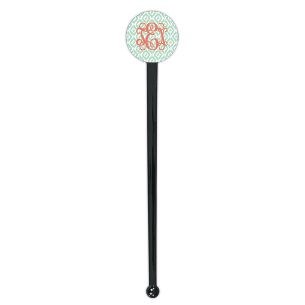 Monogram Black Plastic 7" Stir Stick - Round - Single Stick