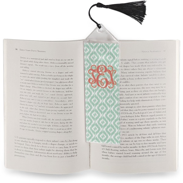 Monogram Bookmark with tassel - In book
