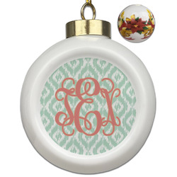 Monogram Ceramic Ball Ornaments - Poinsettia Garland