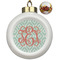 Monogram Ceramic Ball Ornaments - Poinsettia Garland