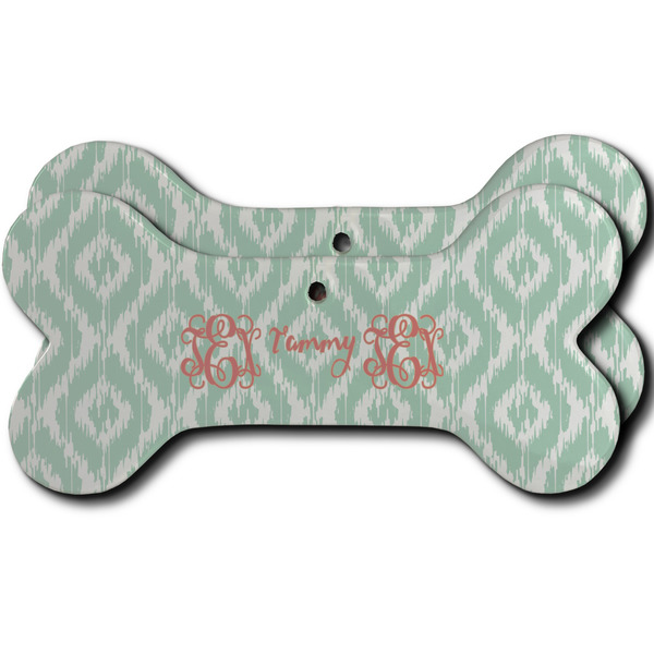 Custom Monogram Ceramic Dog Ornament - Double-Sided