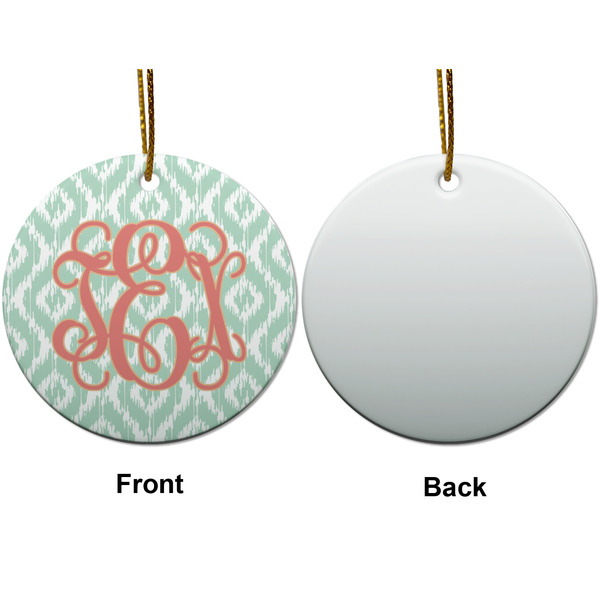 Monogram Ceramic Flat Ornament - Circle Front & Back (APPROVAL)