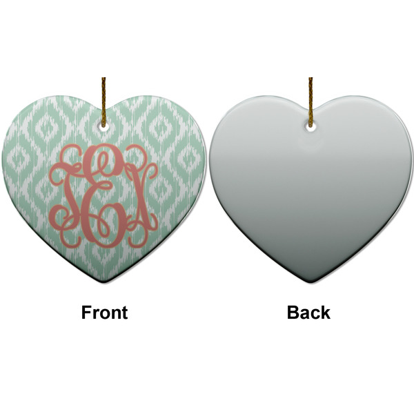 Monogram Ceramic Flat Ornament - Heart Front & Back (APPROVAL)