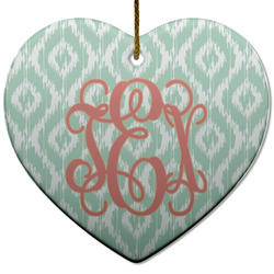 Monogram Heart Ceramic Ornament