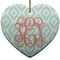 Monogram Ceramic Flat Ornament - Heart (Front)