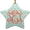 Monogram Ceramic Flat Ornament - Star (Front)