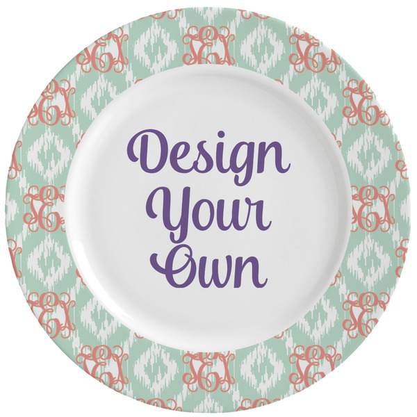 Custom Monogram Ceramic Dinner Plates - Set of 4
