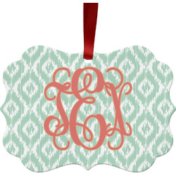 Monogram Metal Frame Ornament - Double-Sided