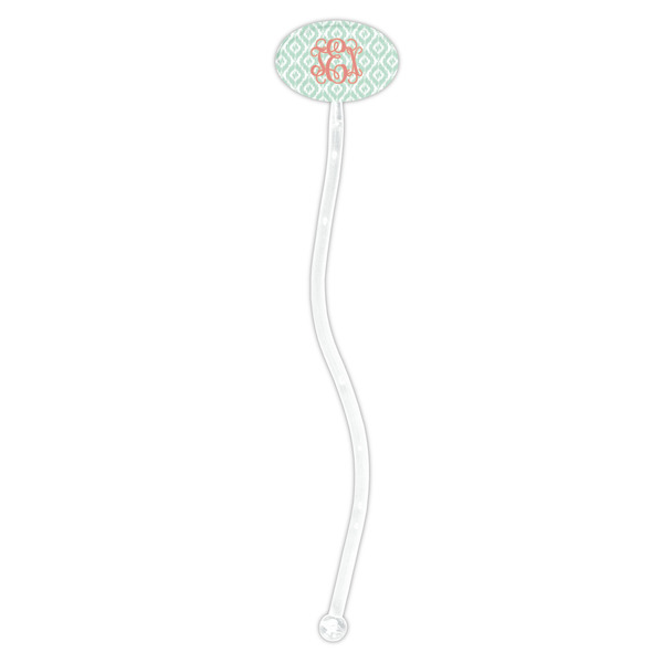 Monogram Clear Plastic 7" Stir Stick - Oval - Single Stick